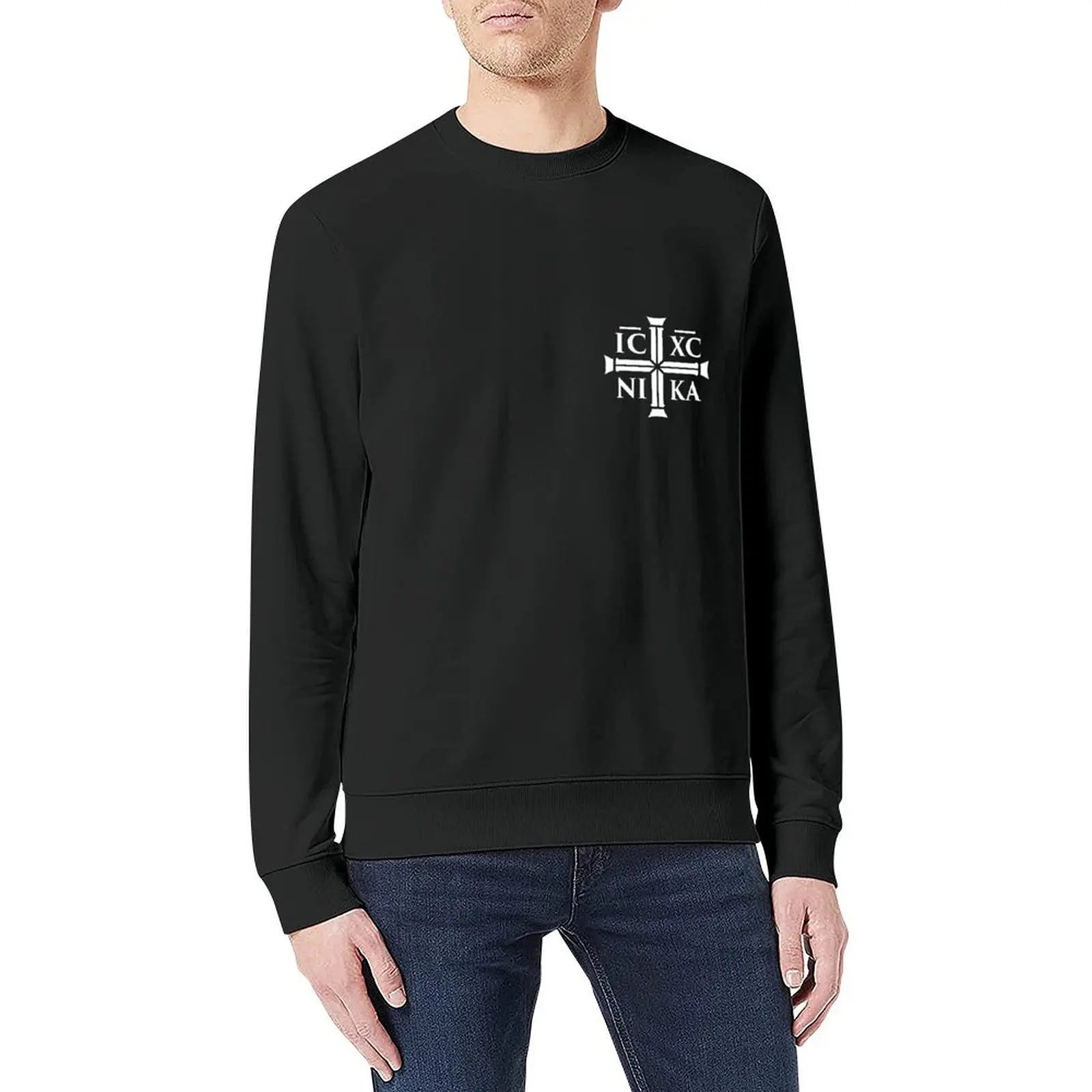 Small IC XC NIKA - Christian Eastern Orthodox Pullover autumn clothes for men anime clothing sweatshirt for men