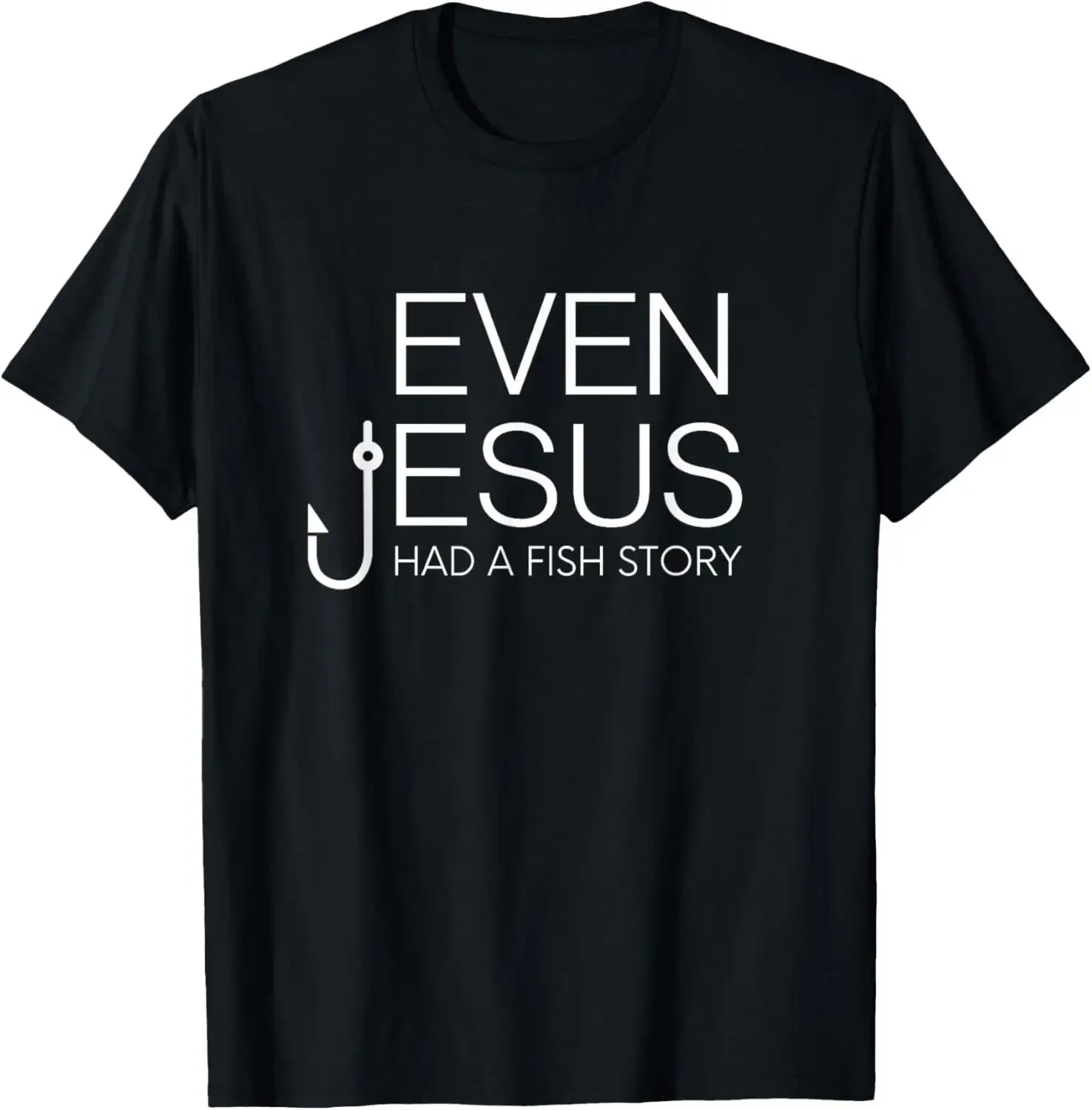 Jesus Christ Said Go Fishing Christian Fisherman Faith Graphic T Shirts Print on Demand Mens Clothing Camisas Streetwear