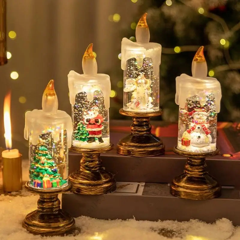 Rotating Snowflakes Projection Crystal Ball Night Light Indoor Dynamic Snow Effect Christmas Decoration Ornament P9YB