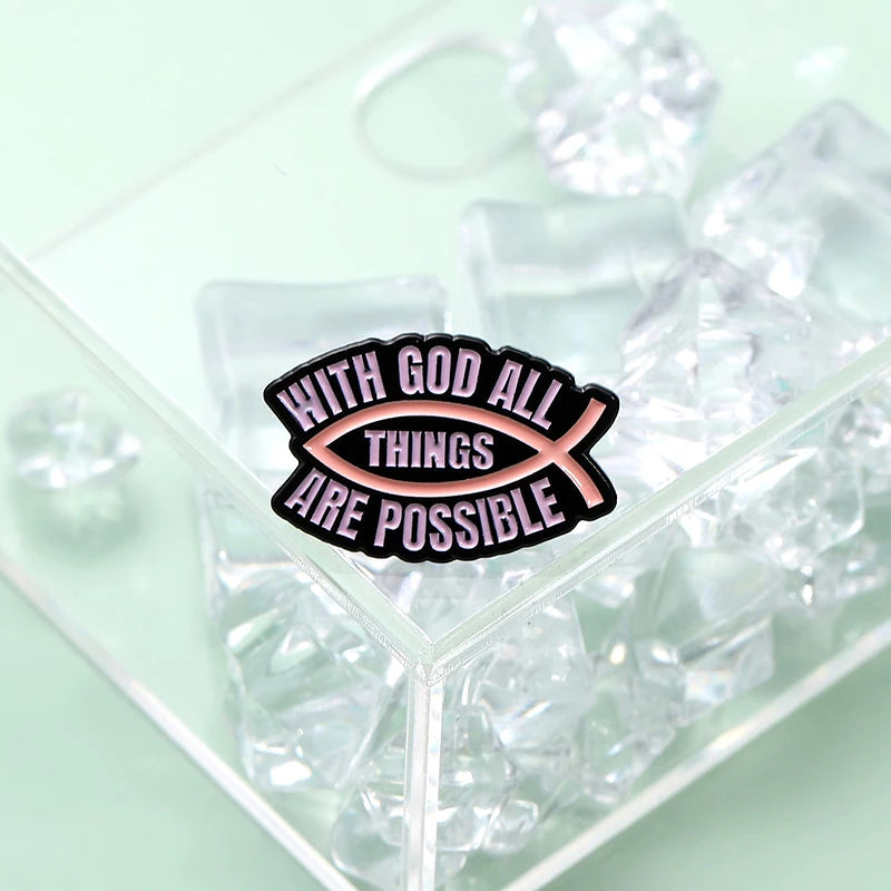 I'm Blessed I Ride With Jesus Enamel Pin Cartoon Creative Christianity Jesus Fish Brooches Jewelry Lapel Badge Gift for Friends