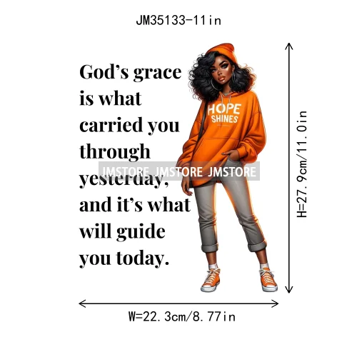 Christian Black Woman Positive Affirmation Bible Praying Blessed Iron on DTF Transfers Stickers Ready to Press for Clothing Bags