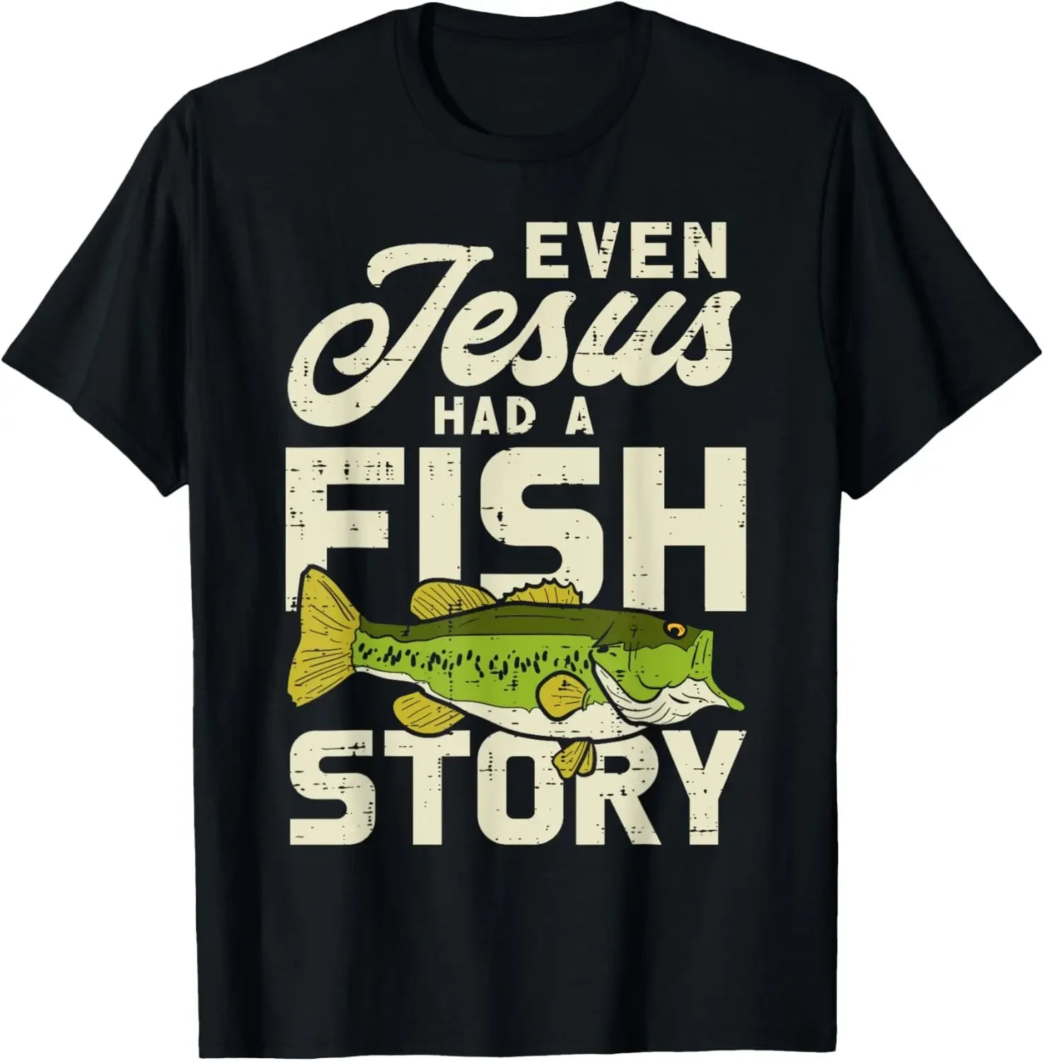 Jesus Christ Said Go Fishing Christian Fisherman Faith Graphic T Shirts Print on Demand Mens Clothing Camisas Streetwear