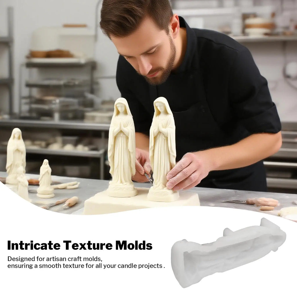 Virgin Mary Silicone Candle Mold 3D Christian Religious Figurine Resin Crafts Plaster Casting Molds Baby Birth Gift Home Decor