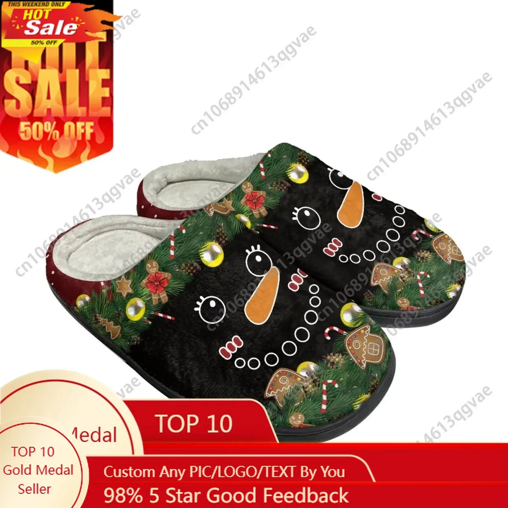 Christmas New Arrivals Chimney Snowman Romance Home Cotton Slippers Mens Womens Teenager Plush Bedroom Keep Warm Custom Slipper