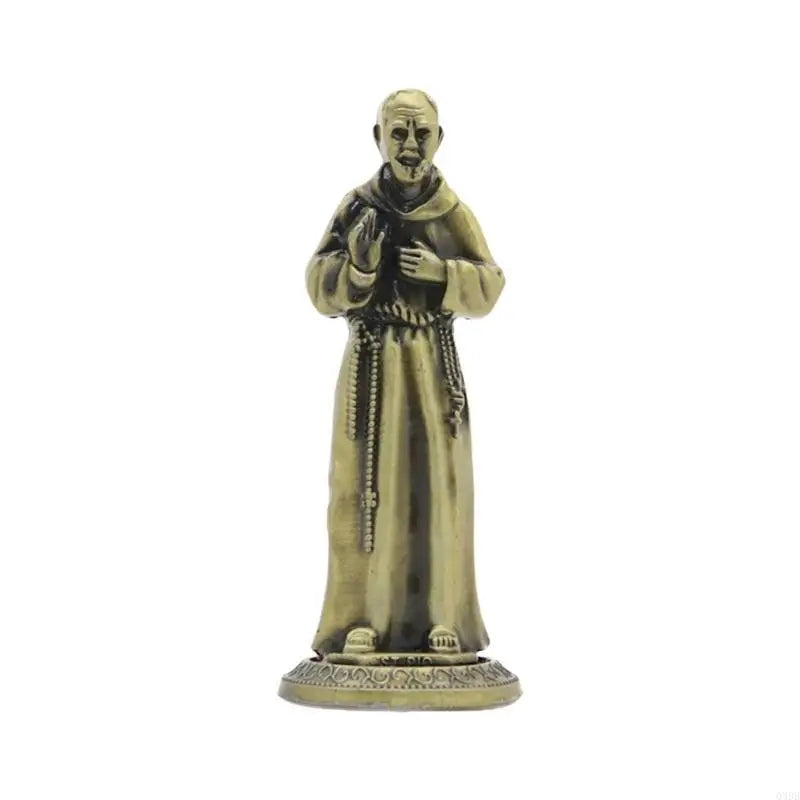 Q39B Vintage Antique Metal Standing Maria Figurine Catholic Miniature Statue Christian Religious Ornament for Tabletop Decors