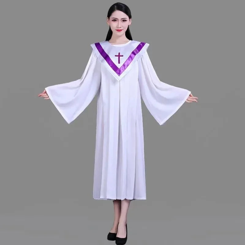 Christian Costume Christian Church Choir Saint Costume Long Sleeve Jesus Class Service Wear Sing Robe Sing Dress Jesus Outfit