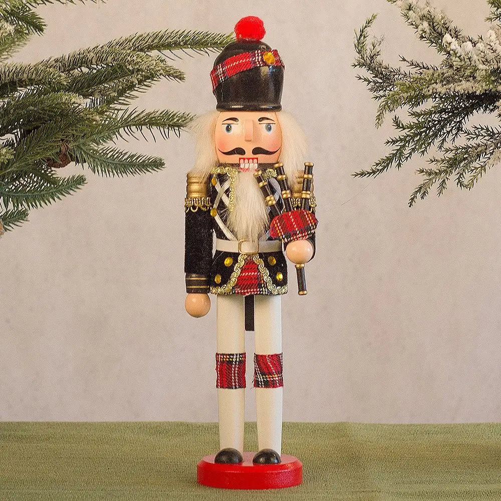 Merry Christmas Vintage Christmas Nutcracker Painted Handicraft Soldier Doll King Drummer Handcraft Figurine Ornament Home