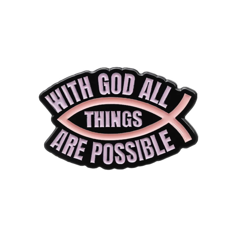 I'm Blessed I Ride With Jesus Enamel Pin Cartoon Creative Christianity Jesus Fish Brooches Jewelry Lapel Badge Gift for Friends