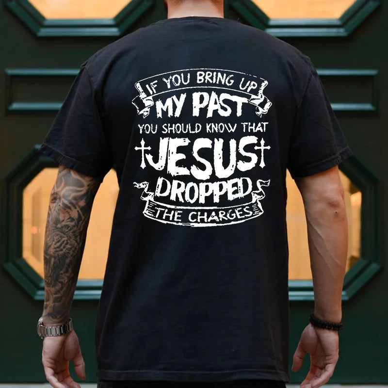 Men Tee Shirt Jesus Christ Back Printing T-Shirt Fashion Graphic Tops Gift for Christian Jesus Streetwear Oversized Y2k Clothing