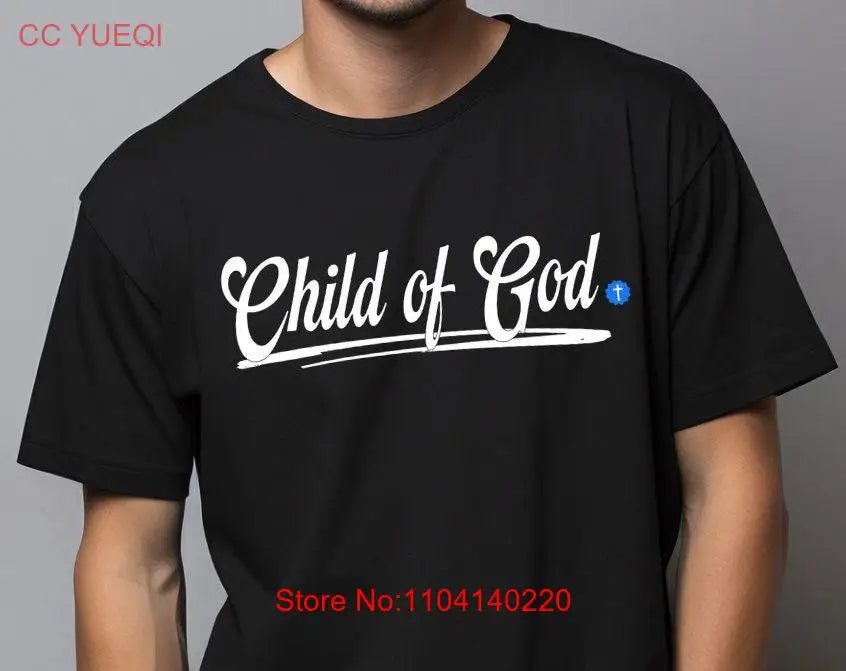 Facebook Verified Child of God T Shirt Blue Symbol w White Cross Christian clothing Bible Verse Yeshua
