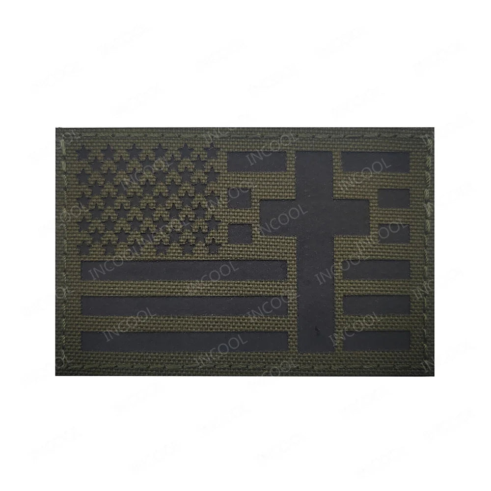 Jesus Fish Embroidered Patches God Christian Cross Sign Strip Embroidery Shoulder Appliqued Hook Loop Chevron For Clothing Cap