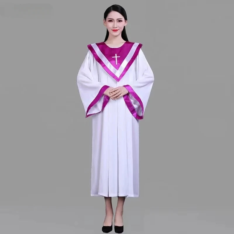 Christian Costume Christian Church Choir Saint Costume Long Sleeve Jesus Class Service Wear Sing Robe Sing Dress Jesus Outfit
