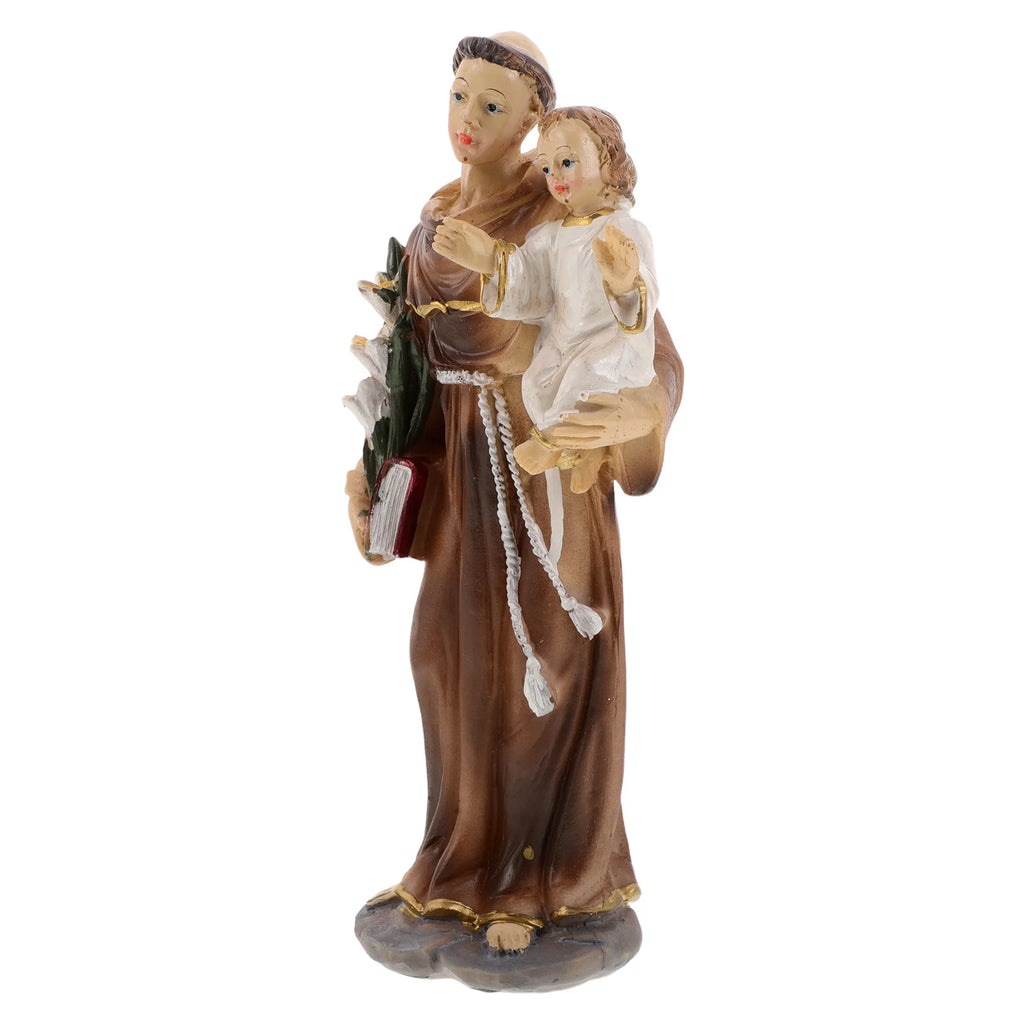 Catholic Jesus with Statue Hand Painted Resin Christian Sculpture Religious Home Decor Baptism Party Favor Gift
