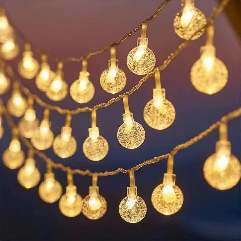 10M USB LED Globe String Lights Christmas Crystal Ball Fairy Lights IP65 Waterproof for Outdoor Garden Wedding Party Decorations