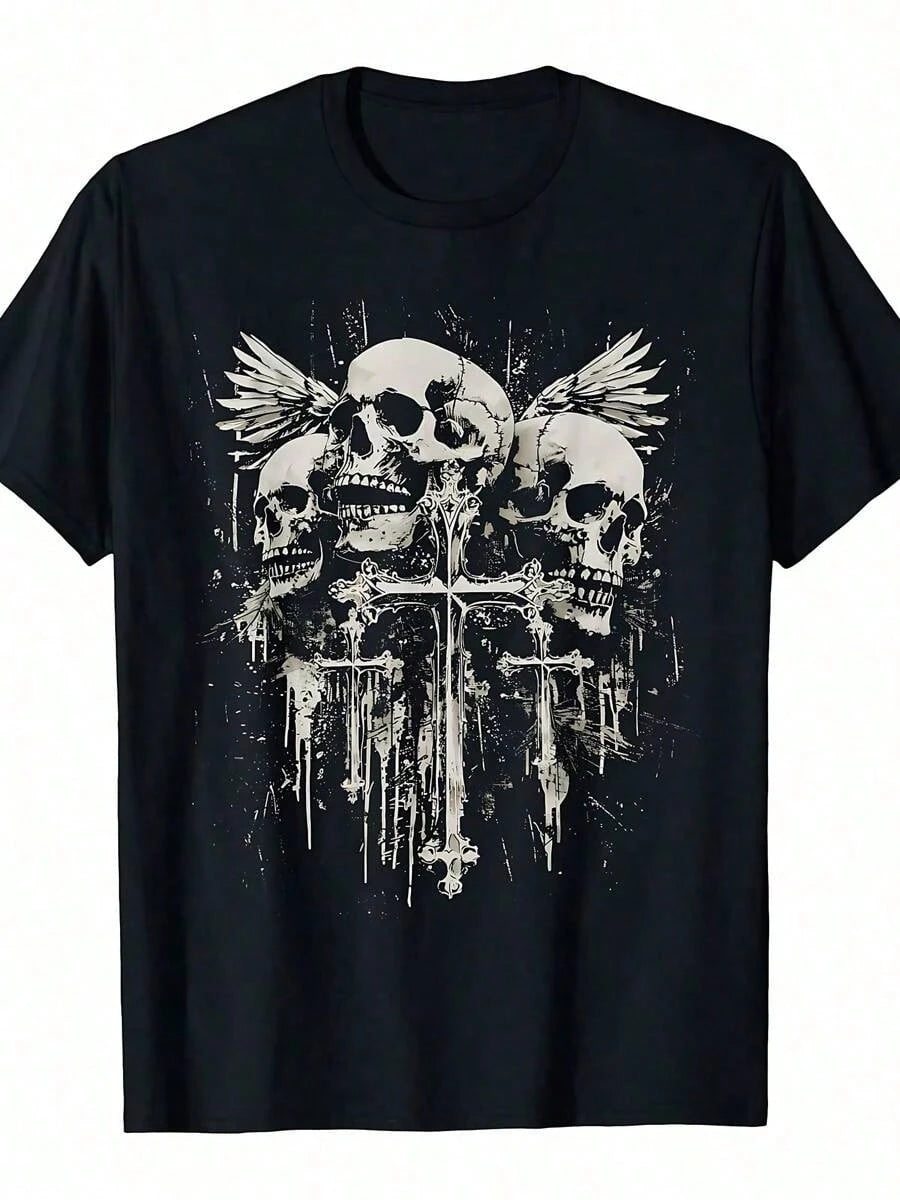 Christian goth retro Harajuku oversized cotton Men's Hip Hop Clothing T-shirt Men's Y2K T-shirt for men and women