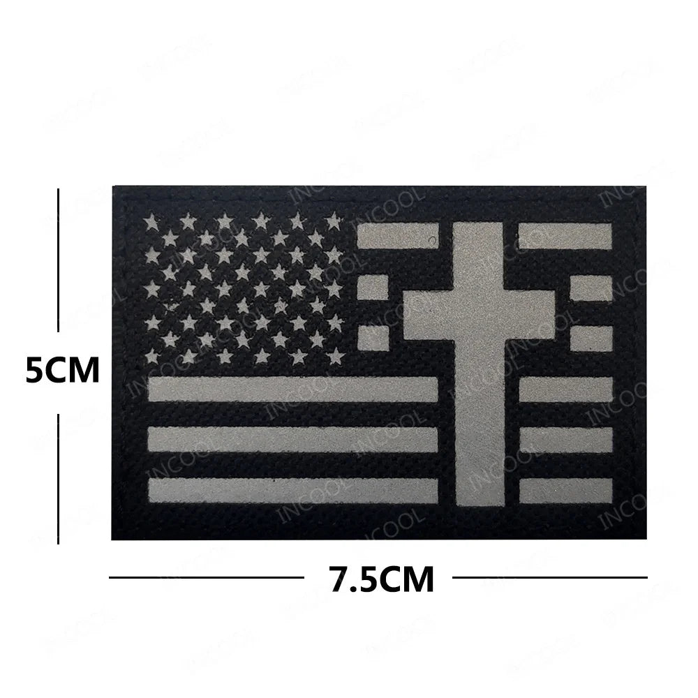 Jesus Fish Embroidered Patches God Christian Cross Sign Strip Embroidery Shoulder Appliqued Hook Loop Chevron For Clothing Cap
