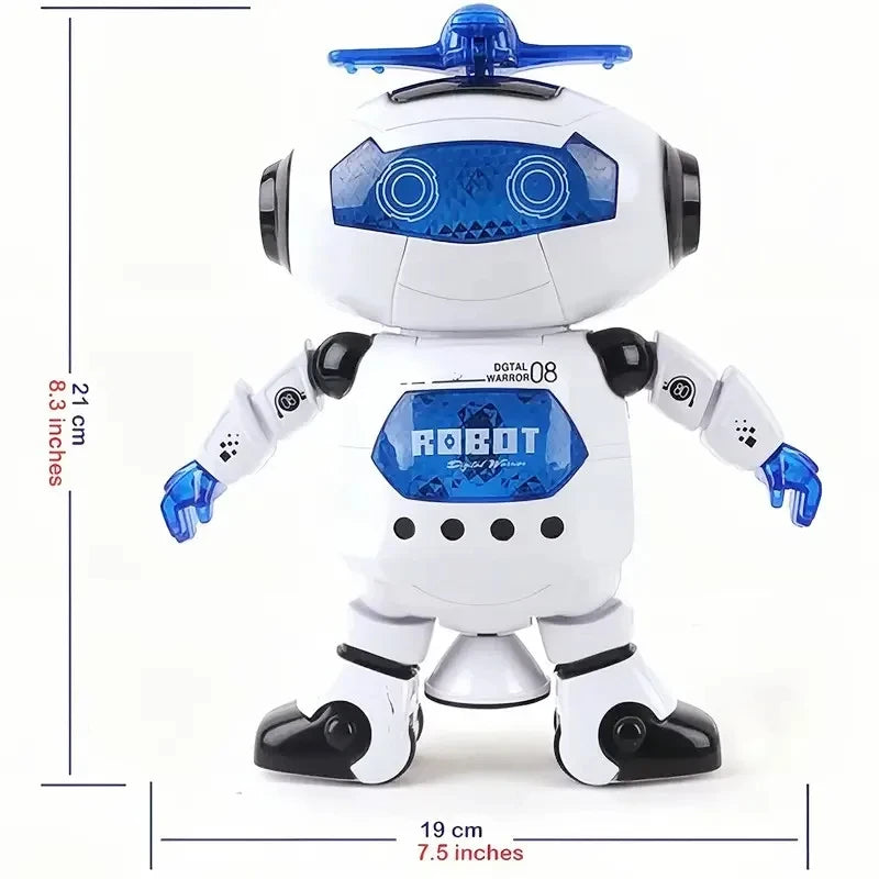Kids Music Robot Toys Rotating Dance With LED Light Electronic Walking Interactive Toys for Boys Girls Baby Birthday Xmas Gift