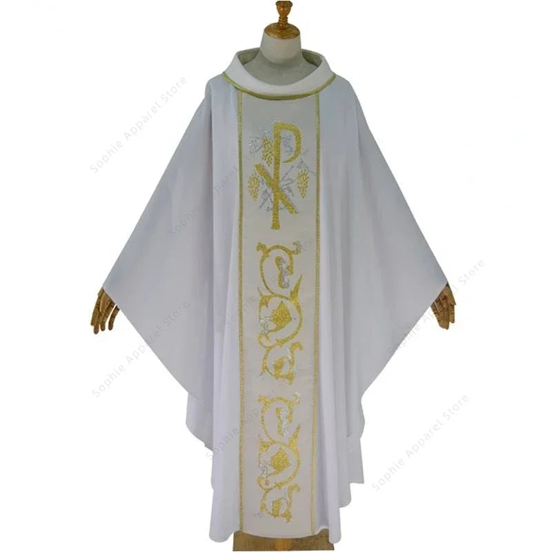Chasuble Priest Uniform Catholic Clergy Robe Gothic Style Vestments Pastors Costume Christian Liturgical Churches Clothing