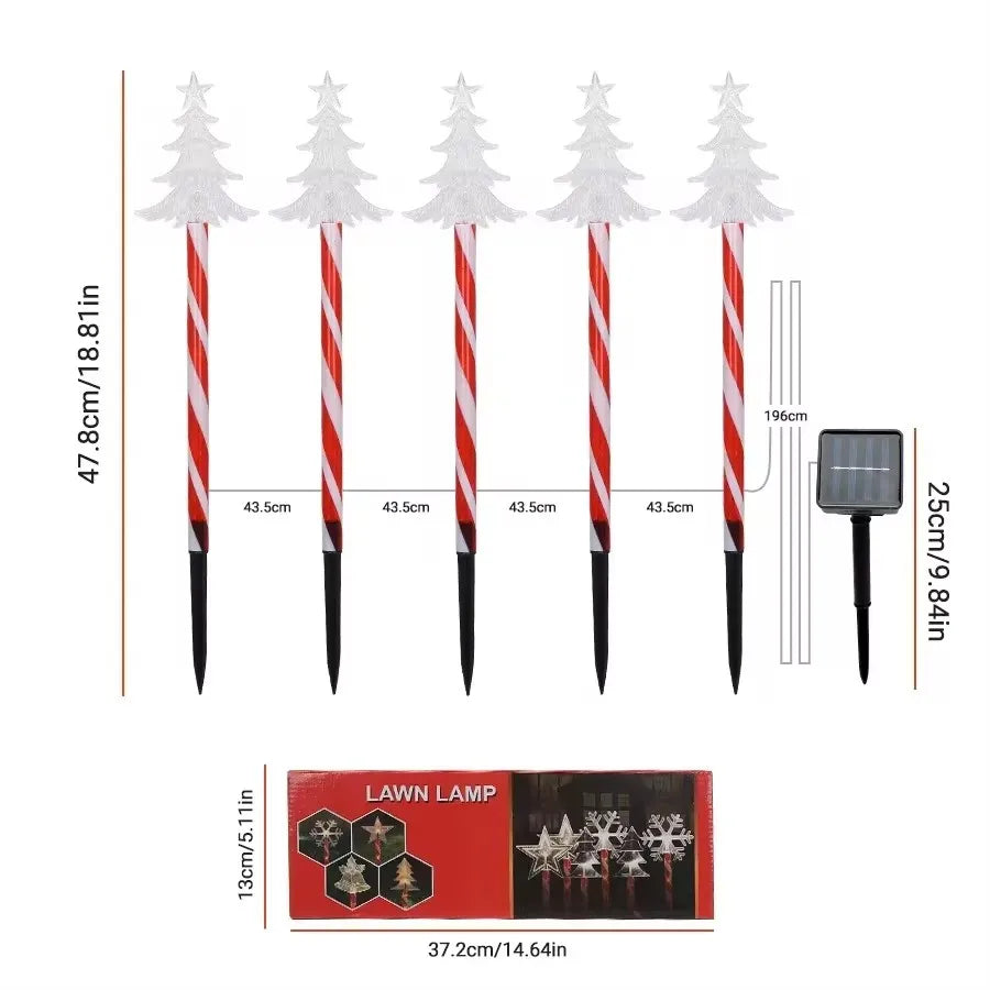 5PCS LED Light Lovely Santa Claus Plug-in Lamp Solar Charging Light Christmas Outdoor Decorative Landscape Light Garden Light