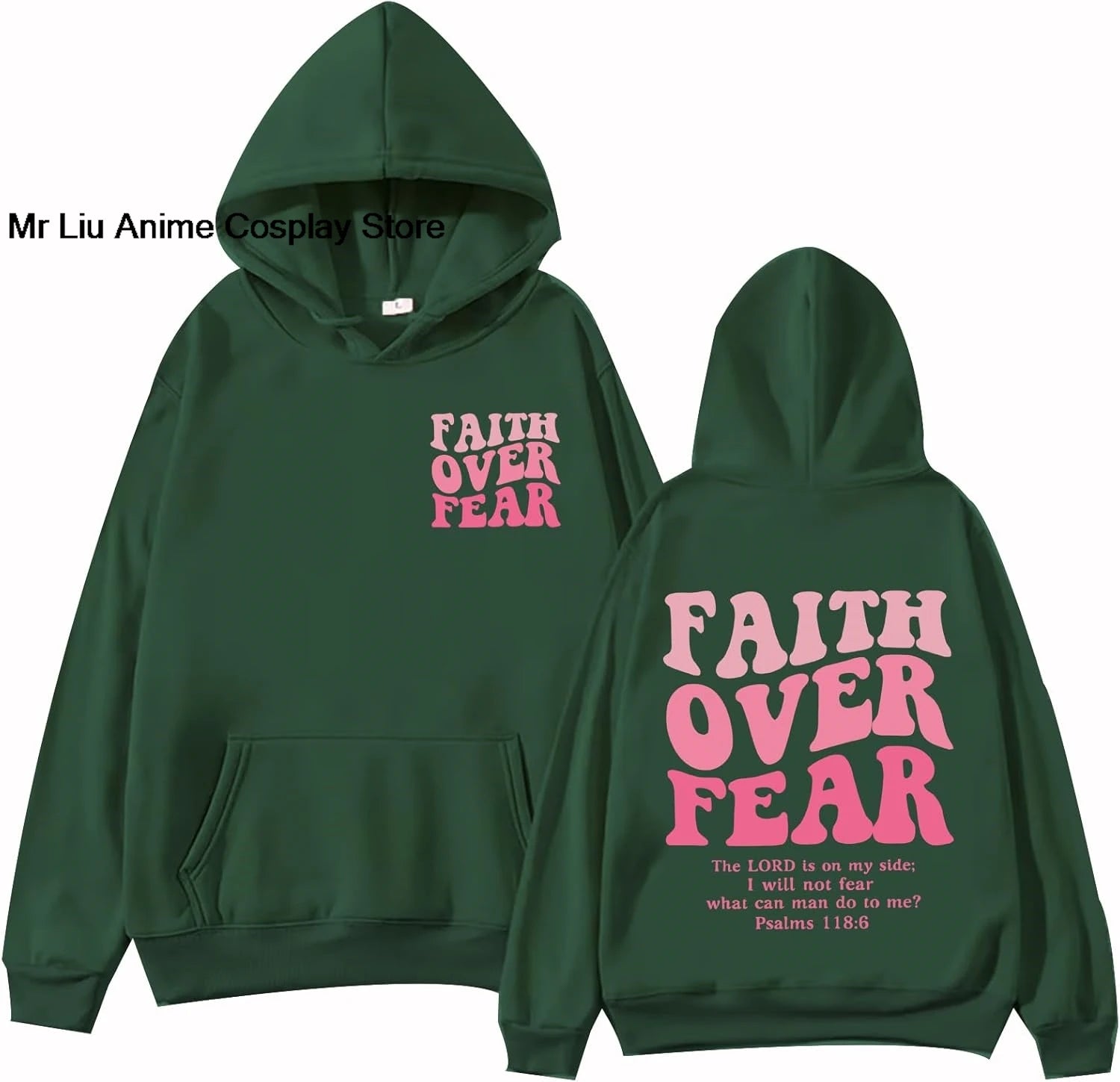 Faith Over Fear Hoodie Christian Jesus Bible Verse Faith Over Fear Sweatshirt Clothing
