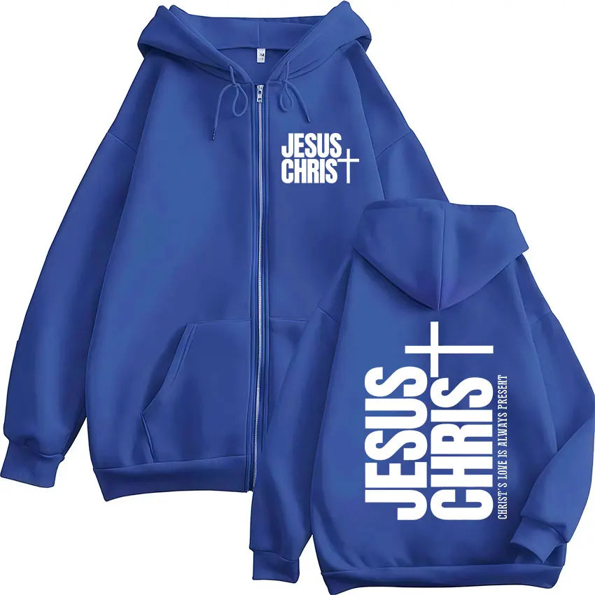 Jesus Christian Bible Verse Faith Zipper Hoodies Men Women Clothing Fashion Zip Up Sweatshirts Oversized Pullover Coats Jackets