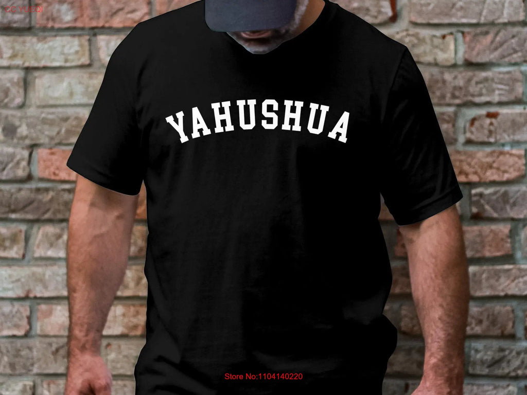 YAHUSHUA Black T Shirt Inspirational Faith Based Christian Clothing Religious GifT Spiritual Apparel Top