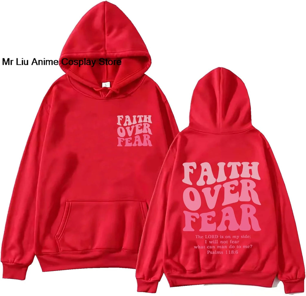 Faith Over Fear Hoodie Christian Jesus Bible Verse Faith Over Fear Sweatshirt Clothing