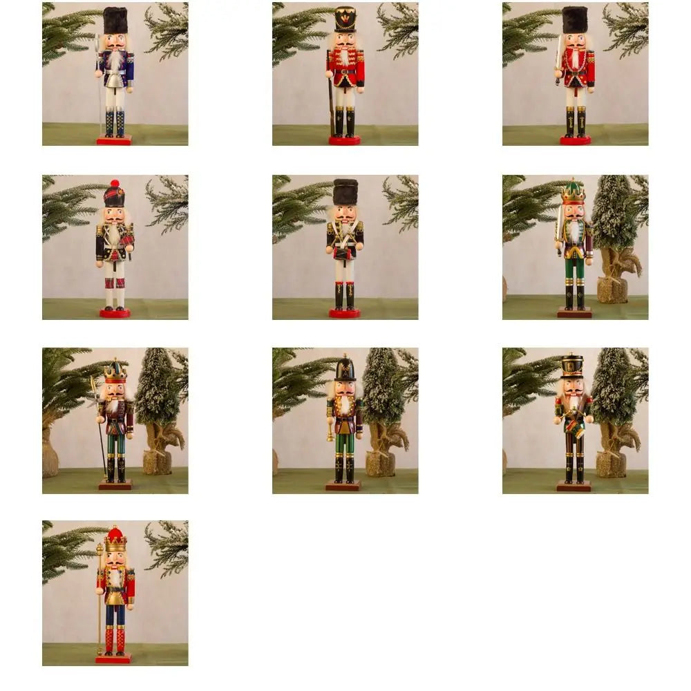 Merry Christmas Vintage Christmas Nutcracker Handicraft Painted Soldier Doll Drummer 30cm Handcraft Figurine New Year
