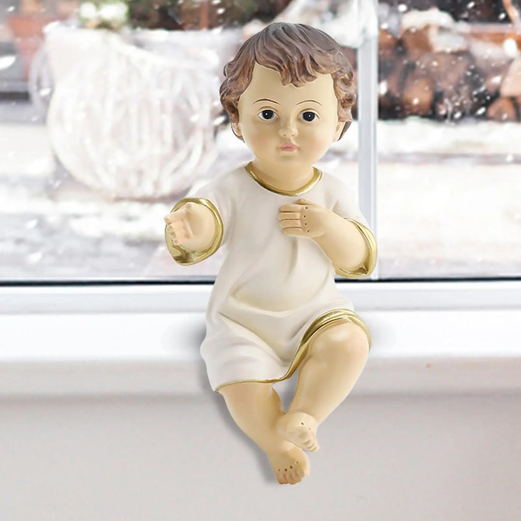 Jesus Baby Figurine Adornment Sculpture Nativity Statue Home Decor