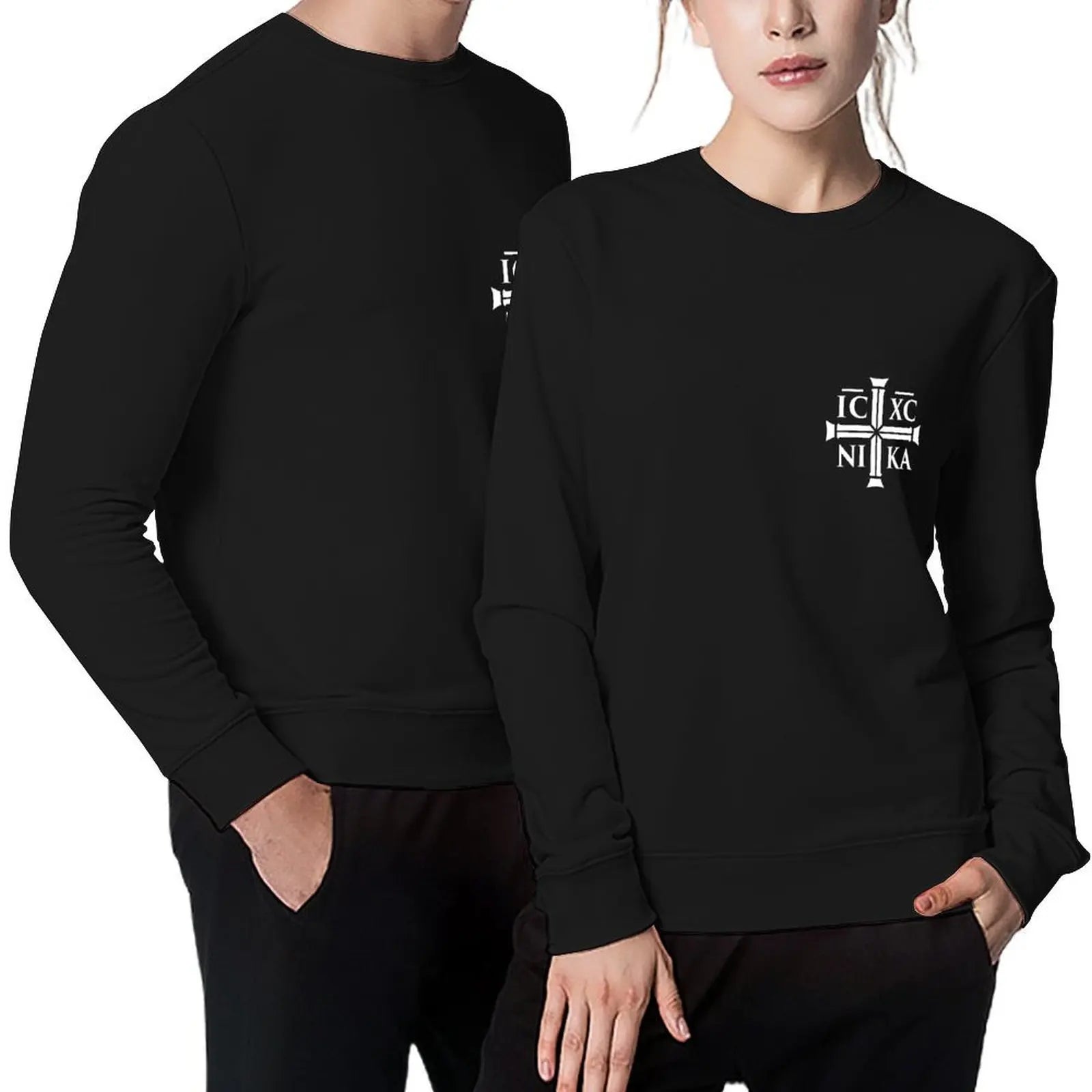 Small IC XC NIKA - Christian Eastern Orthodox Pullover autumn clothes for men anime clothing sweatshirt for men