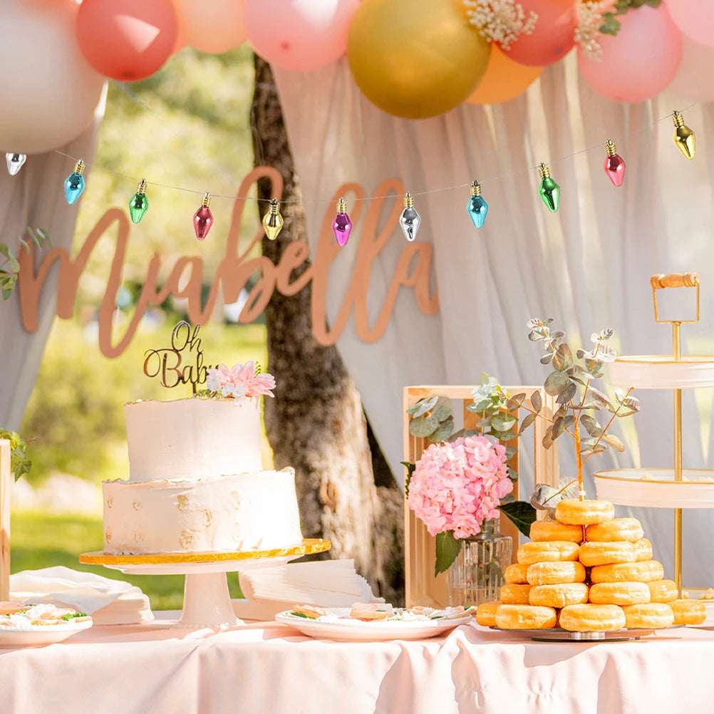 Christmas Fake Lights Bead Decoration for Mini Houses Gardens Trees Colorful Ornaments Plastic Bulbs Craft Supplies Miniatures