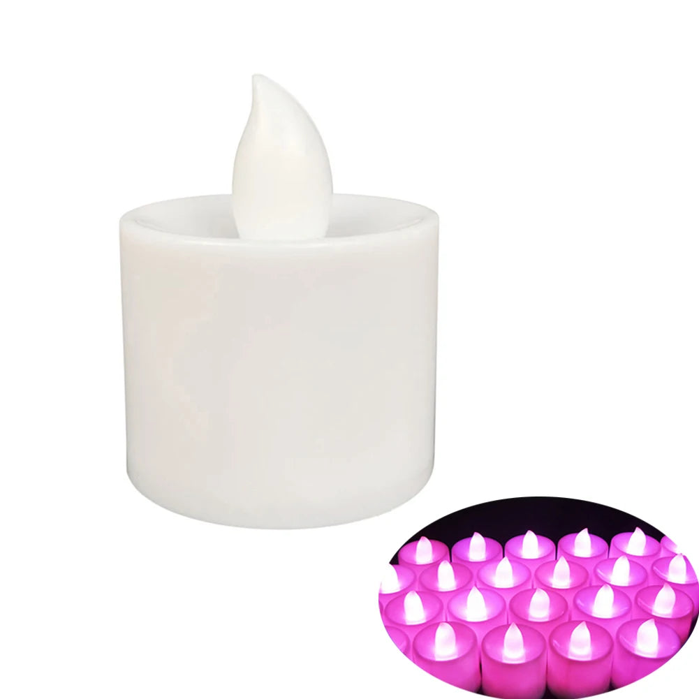 12pcs Mini LED Candle Lights, Flameless LED Tea Lights Candles, Reusable Night Lamp, Votive Tealight, Romantic Home Decor