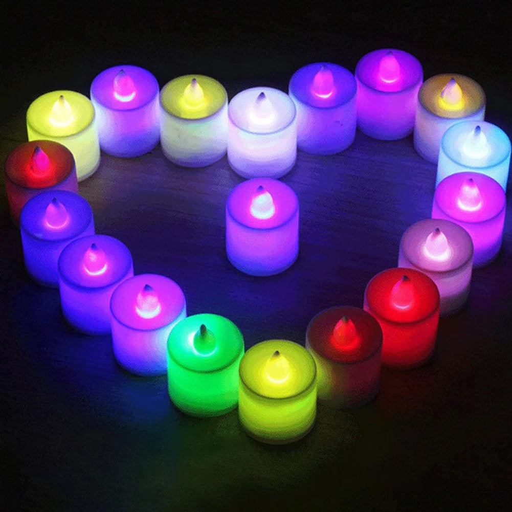 12pcs Mini LED Candle Lights, Flameless LED Tea Lights Candles, Reusable Night Lamp, Votive Tealight, Romantic Home Decor