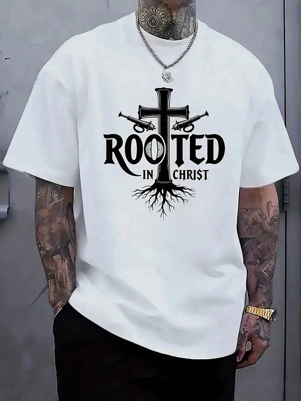 Oversized Harajuku Cotton Men's Hip Hop Clothing T-shirt Christian Goth Retro Men's Y2K T-shirt for Men and Women