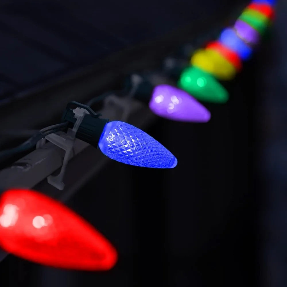 Yellow C9 Faceted LED Christmas Light Bulbs Set of 500 - Durable Indoor & Outdoor Replacement Bulbs for Holiday Decor