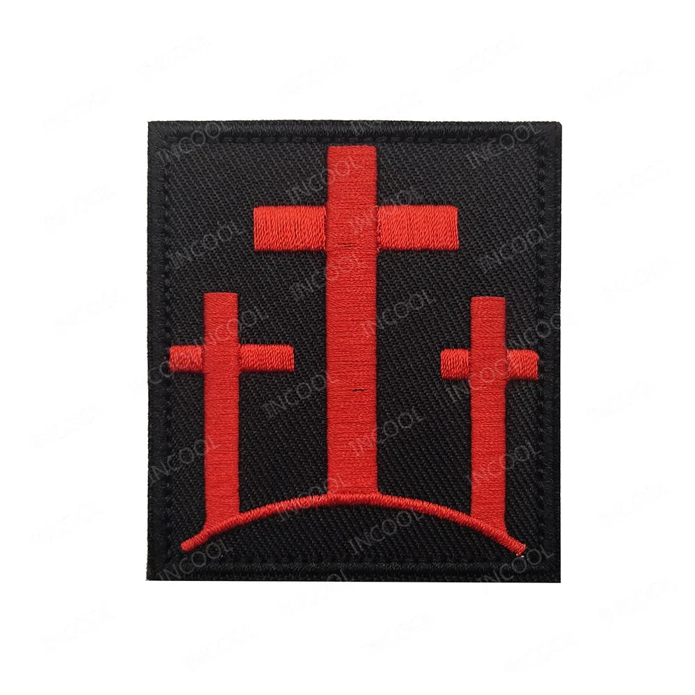 Jesus Fish Embroidered Patches God Christian Cross Sign Strip Embroidery Shoulder Appliqued Hook Loop Chevron For Clothing Cap