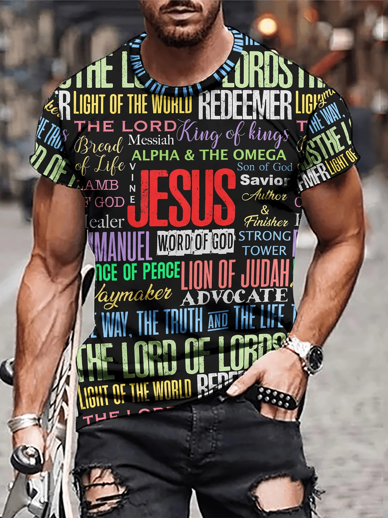 Vintage T-Shirts for Men 3D Jesus Passion Print Short Sleeve Tops Summer Christian T Shirt Loose Oversized T Shirts Men Clothing