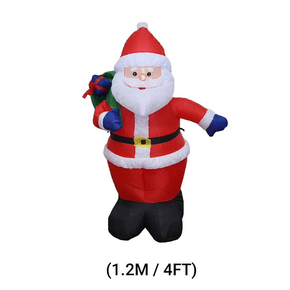 LED Inflatable Cartoon Model Decor Festival Theme Lighted Giant Model Ornament 1.2M Santa Claus Decor Christmas New Year Gifts