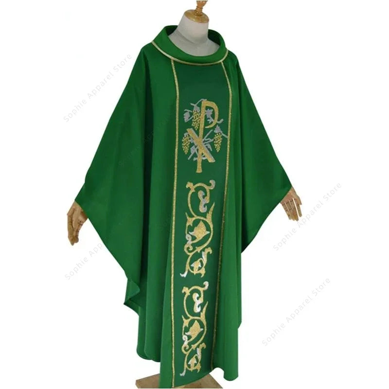 Chasuble Priest Uniform Catholic Clergy Robe Gothic Style Vestments Pastors Costume Christian Liturgical Churches Clothing