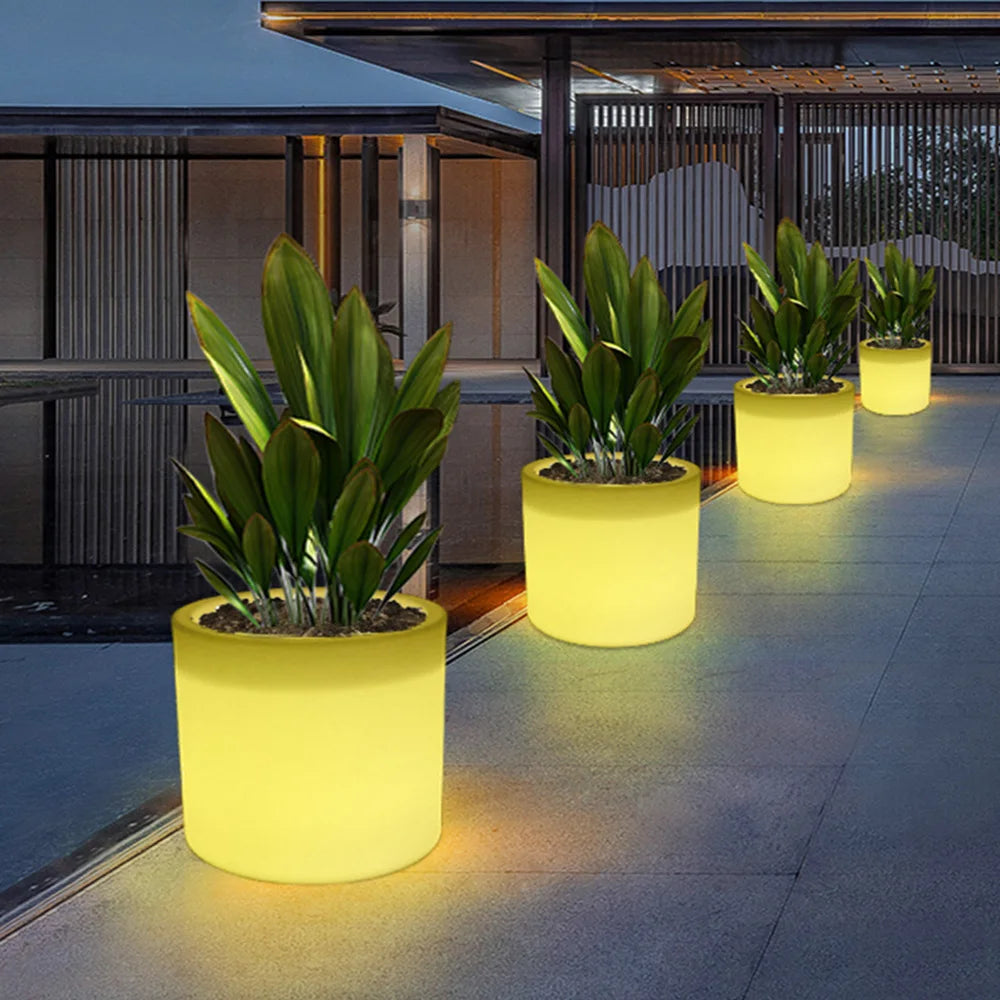 LED Flower Pot Lamp Glow Standing Christmas Lights for Home or Hotel Party Decorations Elegant Planters Planter Pot