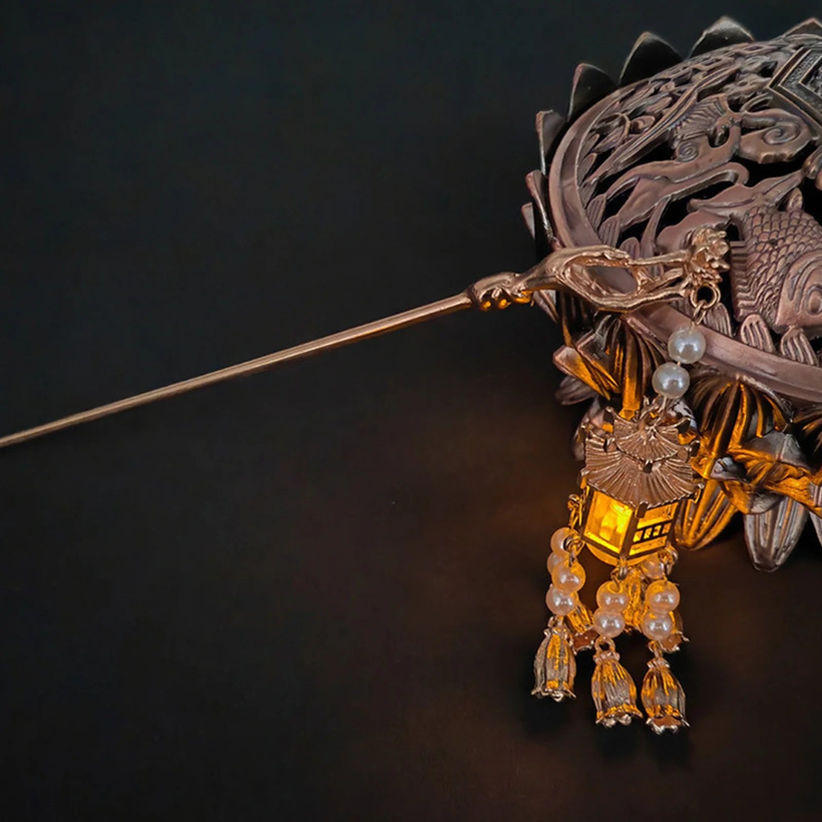 Retro Chinese Style Hair Sticks Forks with Led Light Women Girls Halloween/Christmas Costume Party Hairpins Hair Jewelry Decor