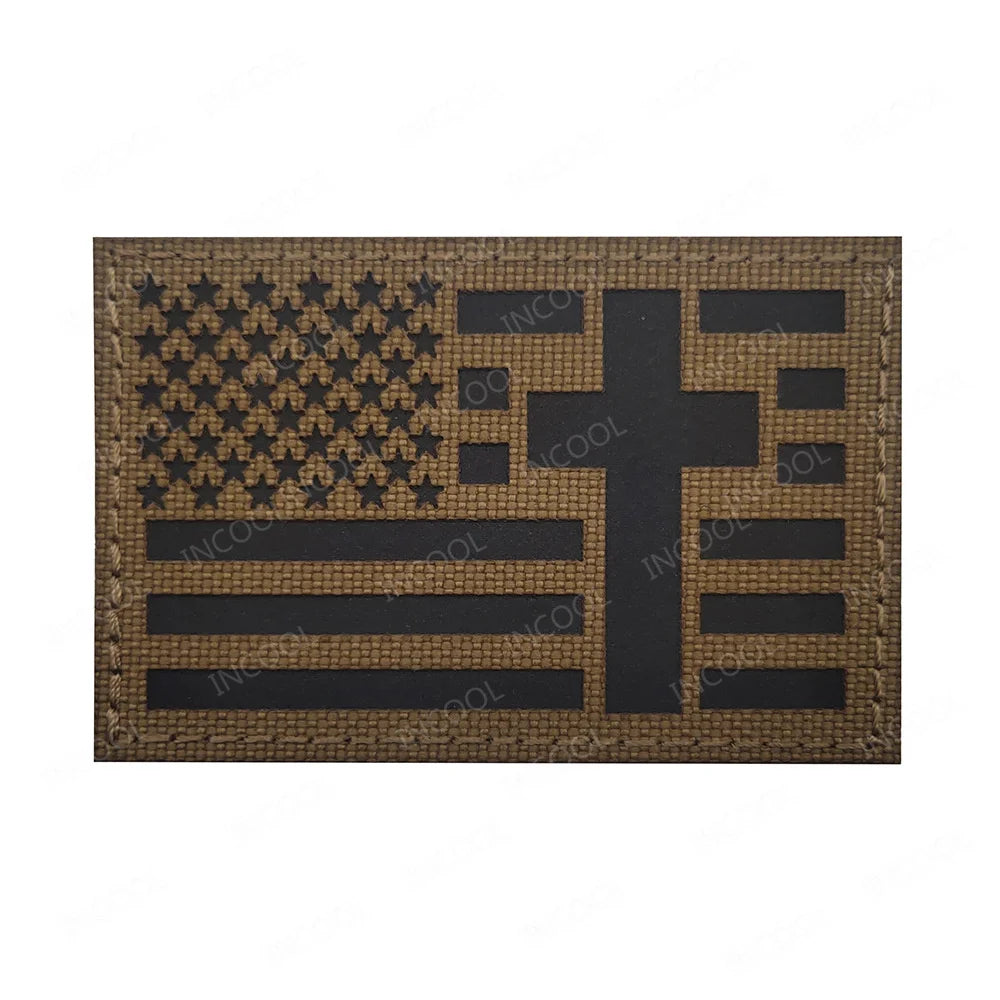 Jesus Fish Embroidered Patches God Christian Cross Sign Strip Embroidery Shoulder Appliqued Hook Loop Chevron For Clothing Cap