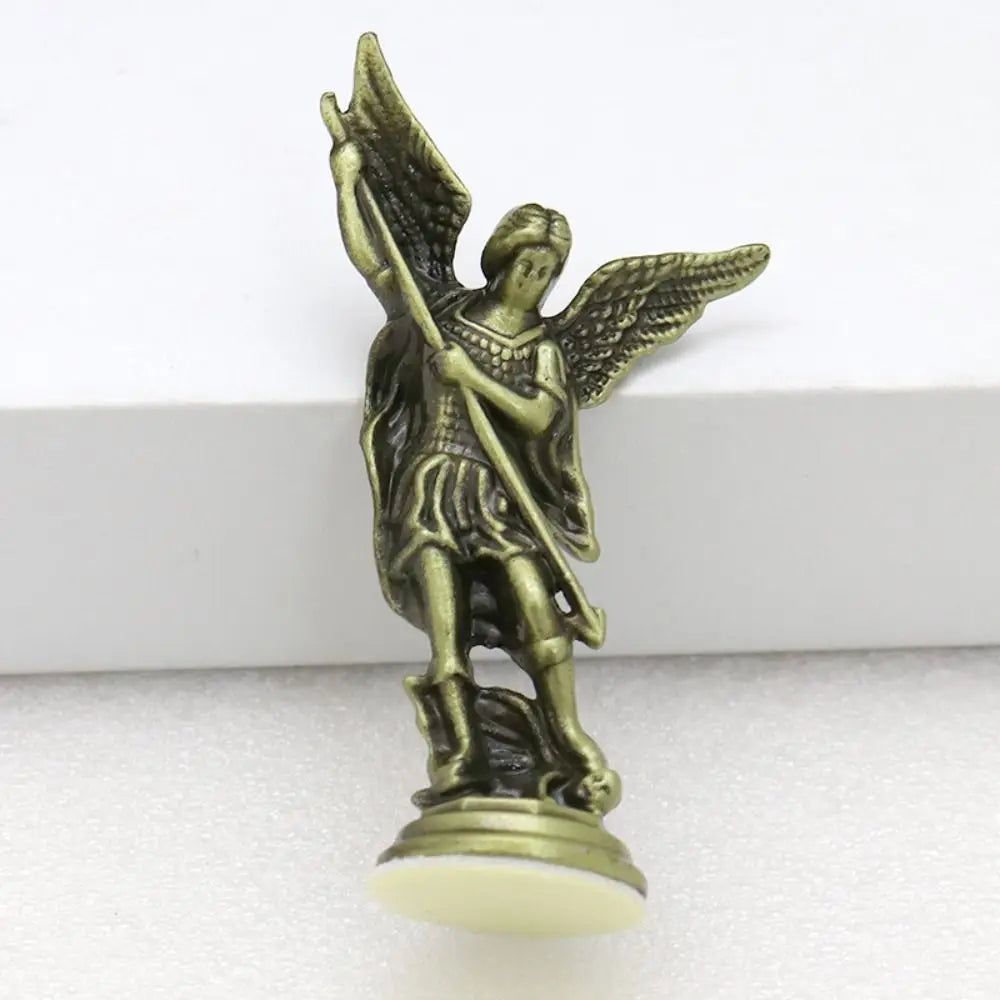 Creative Alloy Ctafts Michael Figurine Small Vivid Michael Ornaments Handmade Christian Guardian Statues Home