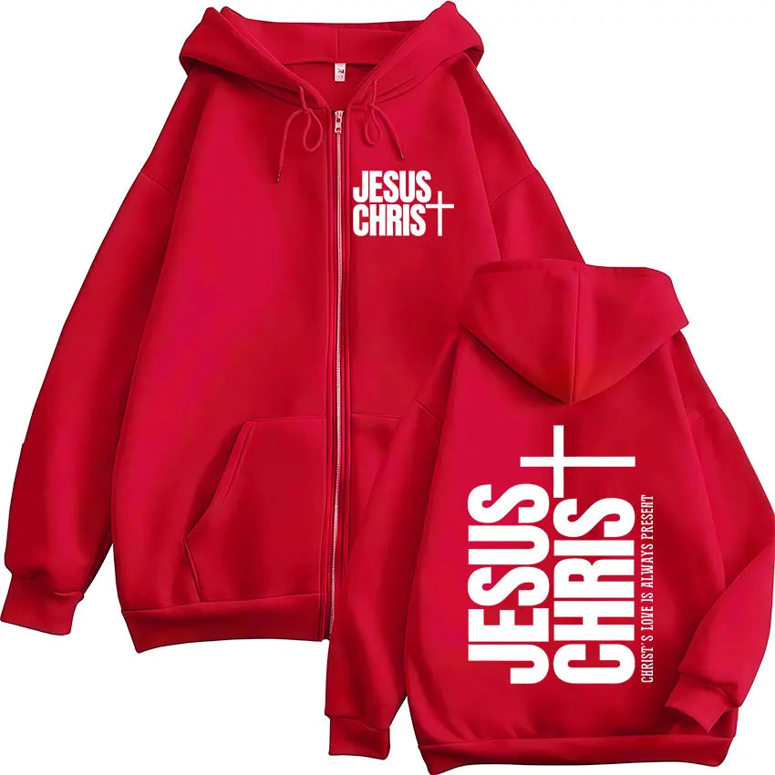 Jesus Christian Bible Verse Faith Zipper Hoodies Men Women Clothing Fashion Zip Up Sweatshirts Oversized Pullover Coats Jackets