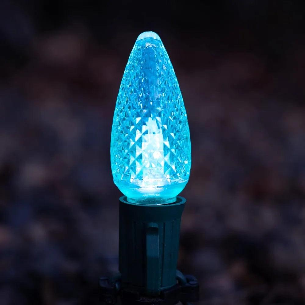 Yellow C9 Faceted LED Christmas Light Bulbs Set of 500 - Durable Indoor & Outdoor Replacement Bulbs for Holiday Decor