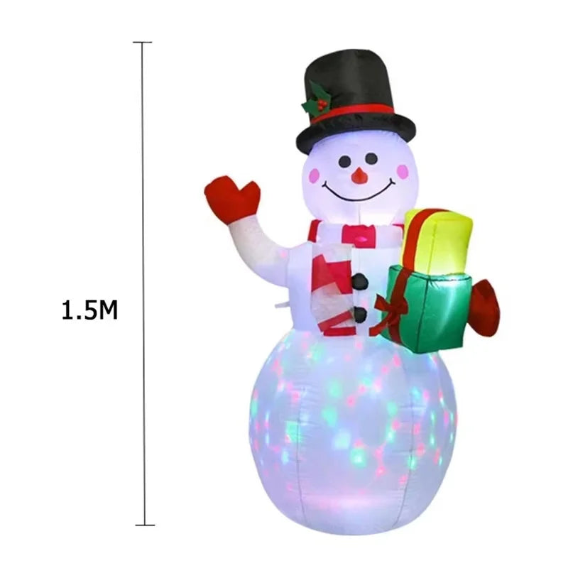 Christmas Inflatable Snowman Penguin Stacked Arhat with LED Lights Outdoor Party Christmas Decoration Garden Yard Props for Lawn
