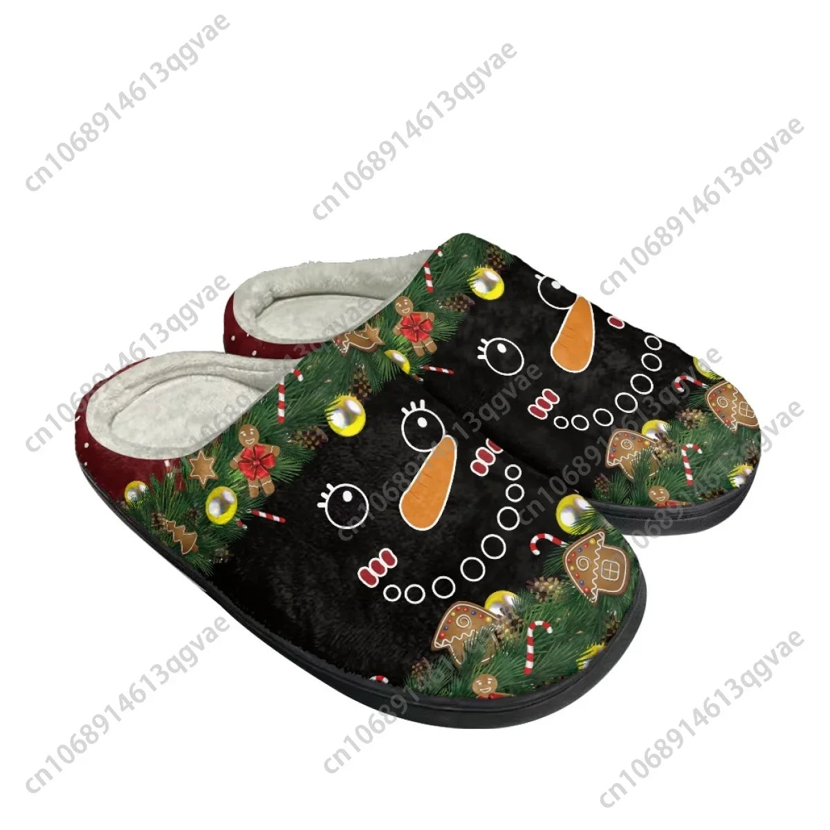 Christmas New Arrivals Chimney Snowman Romance Home Cotton Slippers Mens Womens Teenager Plush Bedroom Keep Warm Custom Slipper