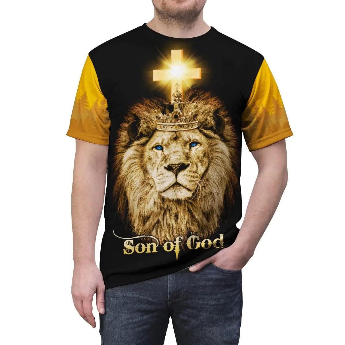 Summer Vintage T Shirt For Men Lion Graphic 3D Print Short Sleeve Christian Jesus T-shirt Men's Clothing Streetwear T-shirt