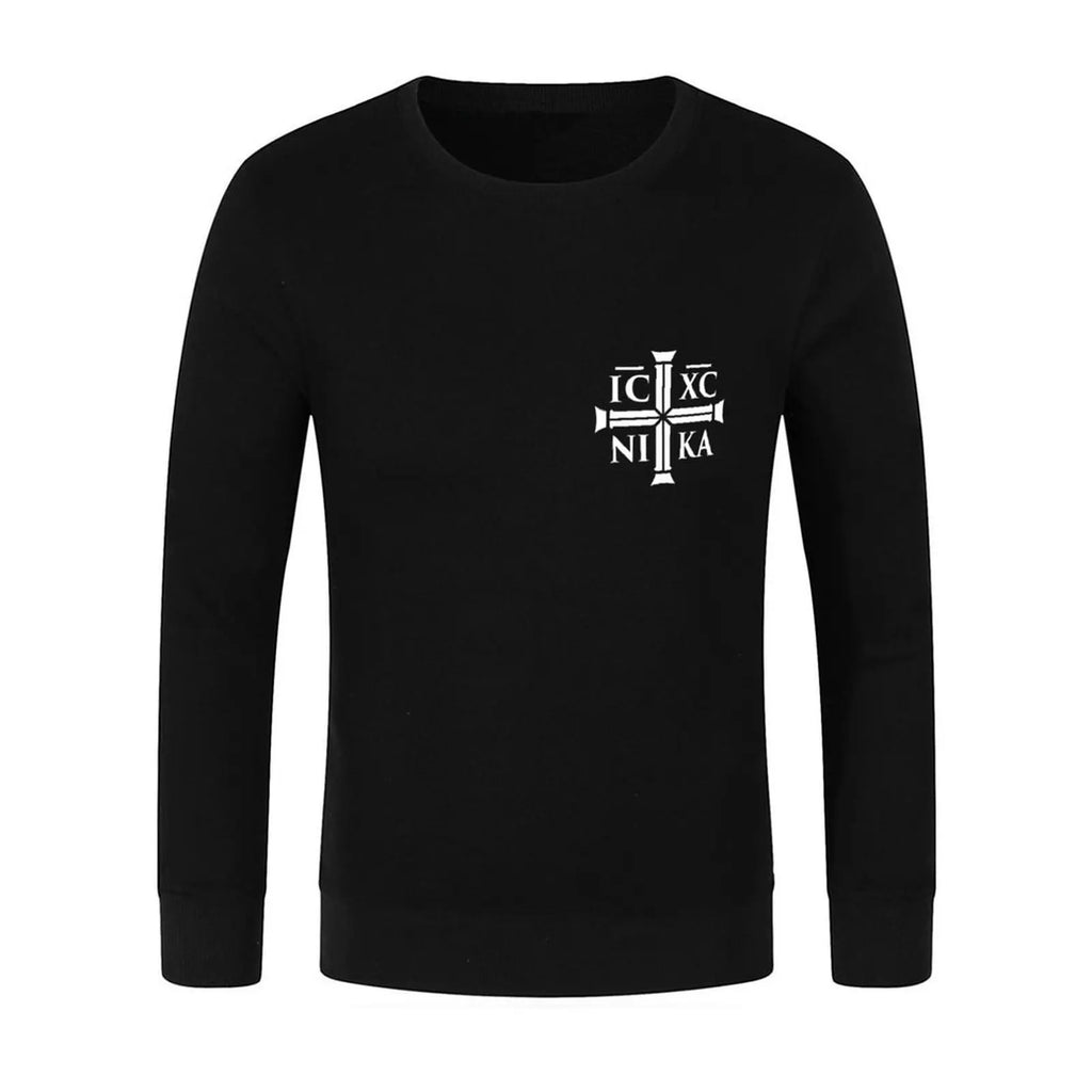 Small IC XC NIKA - Christian Eastern Orthodox Pullover autumn clothes for men anime clothing sweatshirt for men