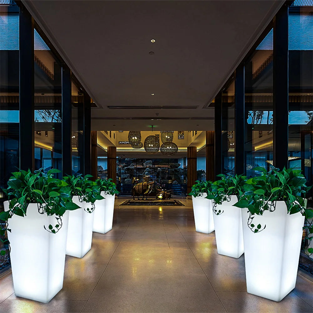 LED Flower Pot Lamp Glow Standing Christmas Lights for Home or Hotel Party Decorations Elegant Planters Planter Pot